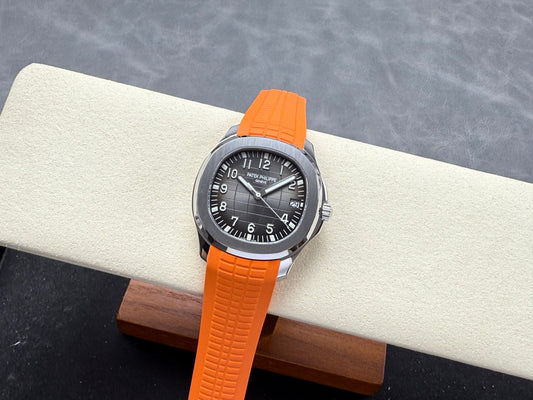 Aquanaut 5167 SS DDF 1:1 Best Edition Gray Dial On Orange Strap Super Clone DD330