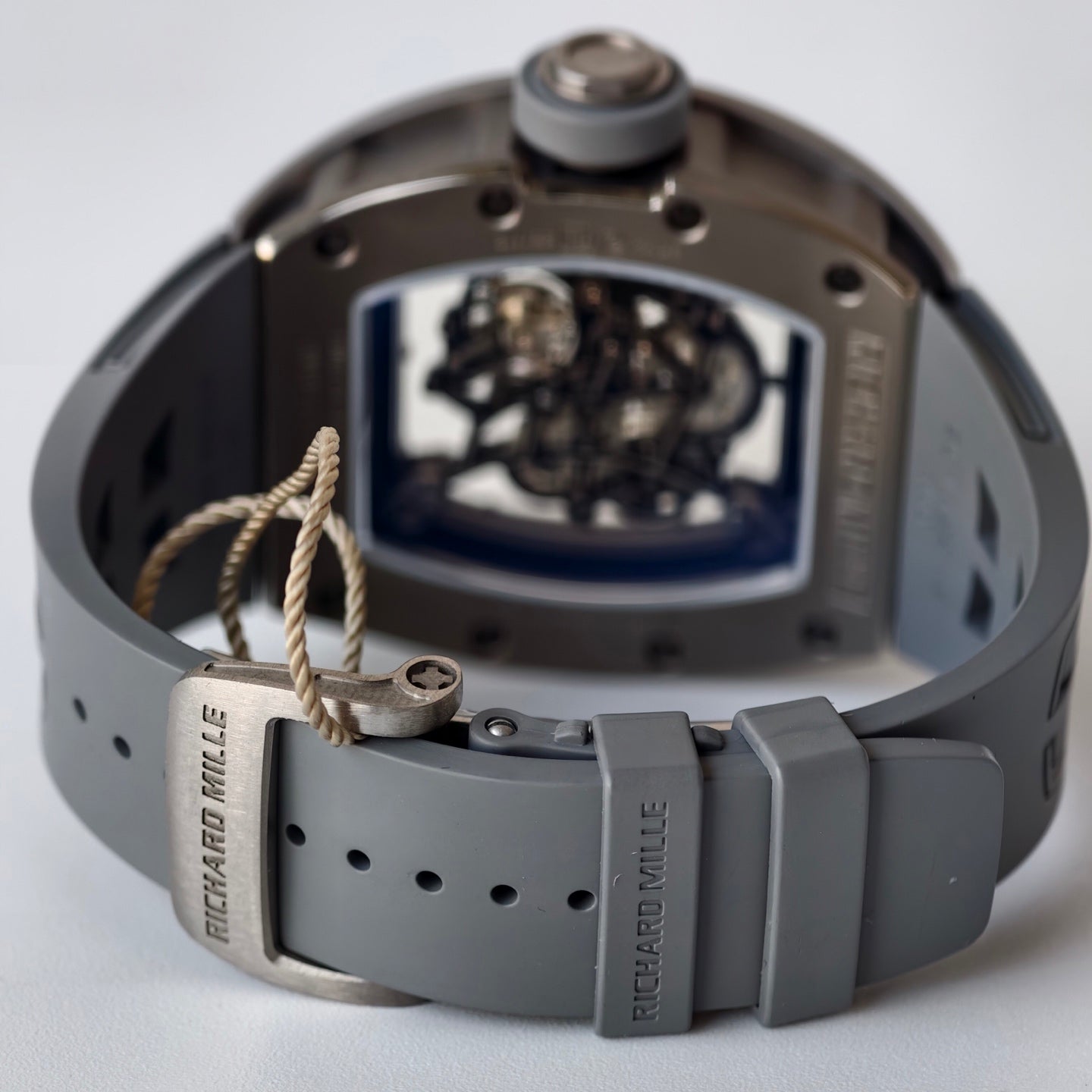 RM055 Gray Ceramic Umi Office 1:1 Best Edition Skeleton Dial Black Rubber Strap RMUL2 Super Clone (Free Sprung)