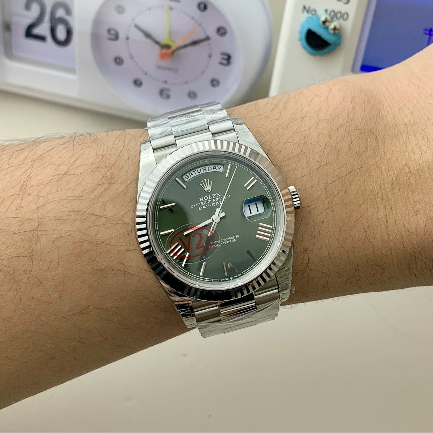 DayDate 40 228239 VSF 1:1 Best Edition Green Roman Dial on President Bracelet VS3255 V2