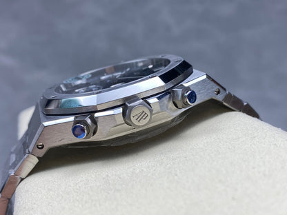 Royal Oak Chrono 26240 SS APSF 1:1 Best Edition Blue Dial on SS Bracelet SA4401 Super Clone V2 (Free Sprung)