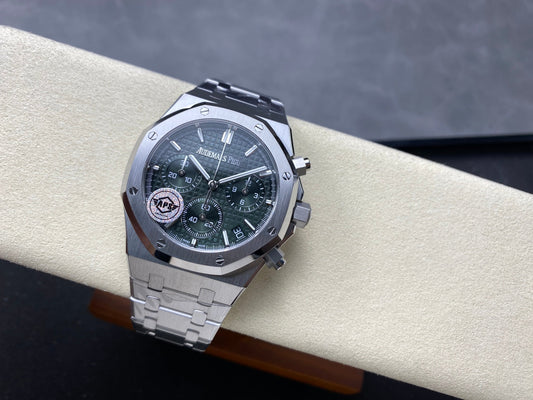 Royal Oak Chrono 26240 SS APSF 1:1 Best Edition Green Dial on SS Bracelet SA4401 Super Clone V2 (Free Sprung)