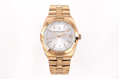 Overseas 4520V RG V2 ZF 1:1 Best Edition Silver Dial On RG Bracelet Super Clone A5100