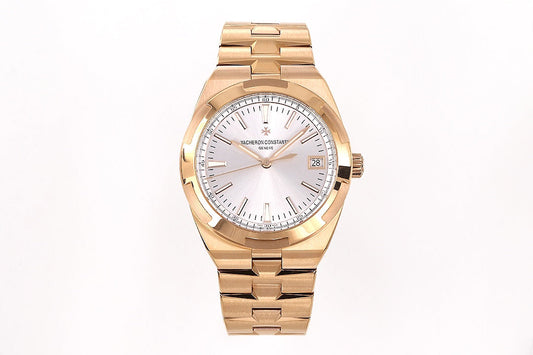 Overseas 4520V RG V2 ZF 1:1 Best Edition Silver Dial On RG Bracelet Super Clone A5100