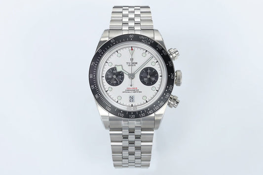 Black Bay Chrono SS ZF 1:1 Best Edition White/Black Dial on SS Bracelet A7750