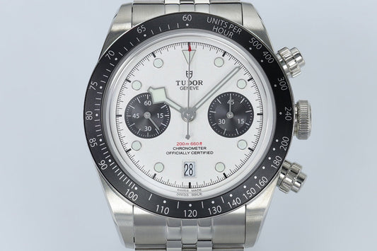 Black Bay Chrono SS ZF 1:1 Best Edition White/Black Dial on SS Bracelet A7750