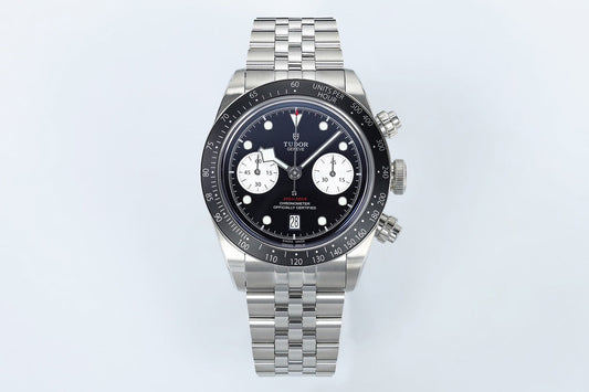 Black Bay Chrono SS ZF 1:1 Best Edition Black/White Dial on SS Bracelet A7750