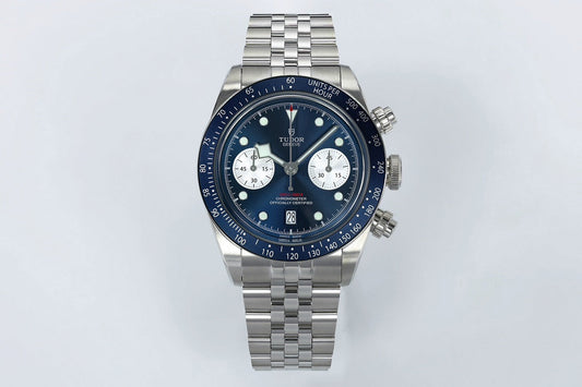 Black Bay Chrono SS ZF 1:1 Best Edition Blue/White Dial on SS Bracelet A7750