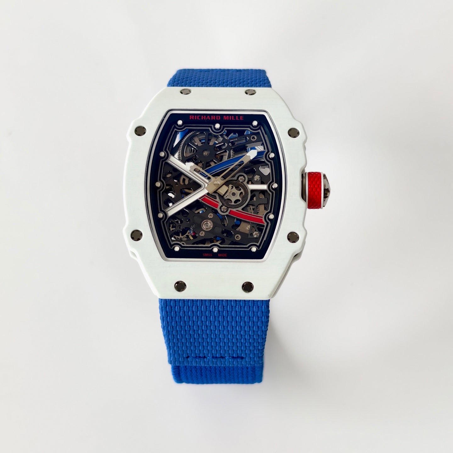 Umi Maker's RM67-02 White NTPT France Blue/Red/White Skeleton Dial on ...