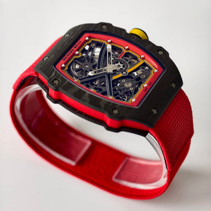 Umi Maker's RM67-02 Black NTPT Alexander Black/Red/Yellow Skeleton Dial on Nylon strap CRMA7 Clone V2