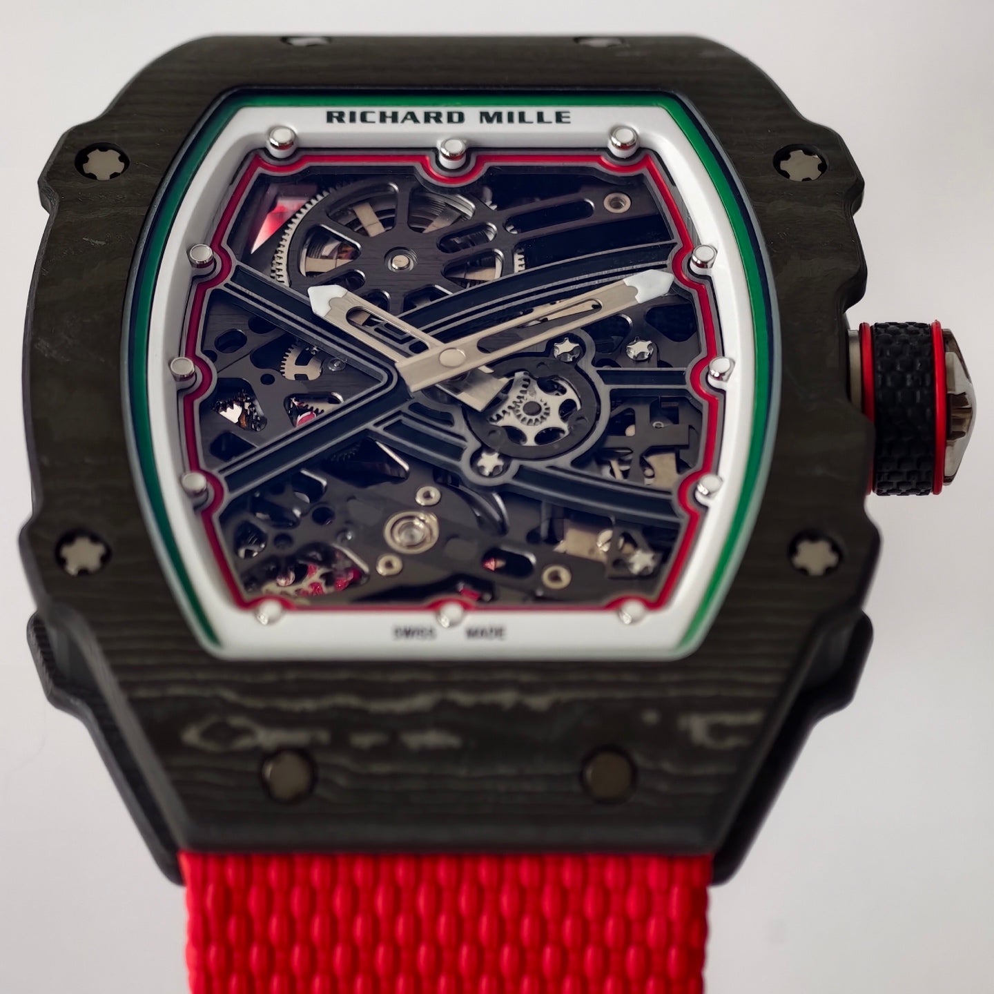 Umi Maker's RM67-02 Black NTPT Black Skeleton Dial on Nylon strap CRMA7 Clone V2