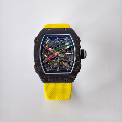 Umi Maker's RM67-02 UAE Black NTPT Black/Red/Green Skeleton Dial on Nylon strap CRMA7 Clone V2
