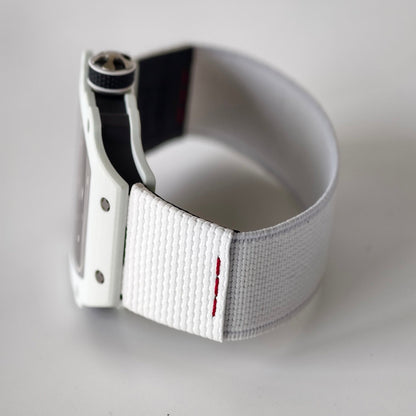 Umi Maker's RM67-02 UAE White Ceramic Black/Red/Green Skeleton Dial on Nylon strap CRMA7 Clone V2