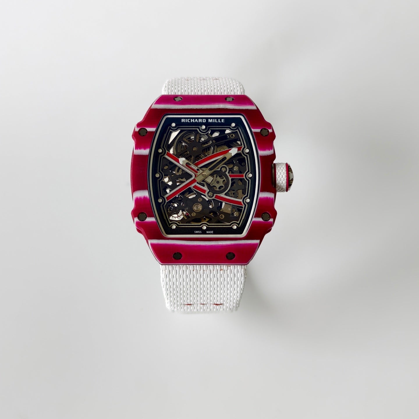Umi Maker's RM67-02 Red NTPT Mutaz Red Skeleton Dial on Nylon strap CR ...