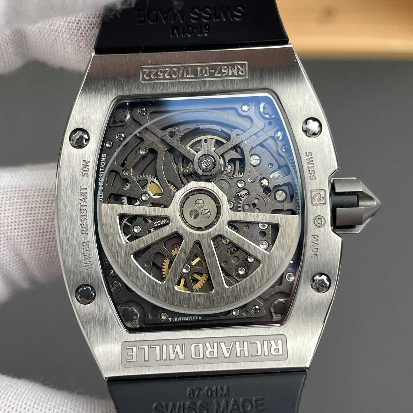 RM67-01 V2 Best Edition Skeleton Dial on Black Rubber Strap CRMA6 V2