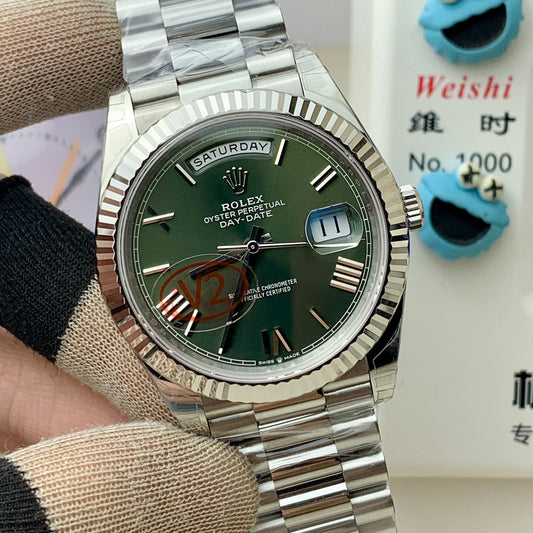 DayDate 40 228239 VSF 1:1 Best Edition Green Roman Dial on President Bracelet VS3255 V2