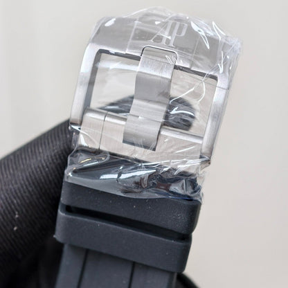 Royal Oak Offshore 26420 SS APSF 1:1 Best Edition Blue/Silver Dial on Black Rubber Strap SA4401 Super Clone