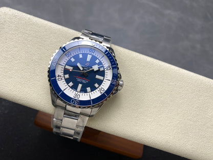 SuperOcean Automatic 44 SS Blue Bezel TF 1:1 Best Edition Blue Dial on SS Bracelet A2824