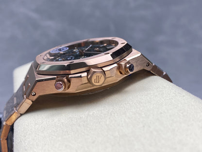Royal Oak Chrono 26240 RG APSF 1:1 Best Edition Green Dial on RG Bracelet SA4401 Super Clone V2 (Free Sprung)