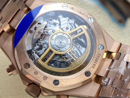 Royal Oak Chrono 26240 RG APSF 1:1 Best Edition Green Dial on RG Bracelet SA4401 Super Clone V2 (Free Sprung)