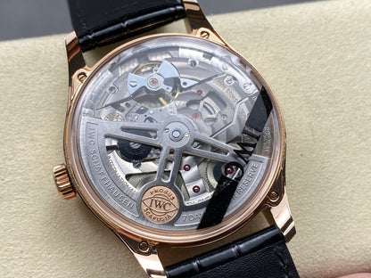 Portugieser Automatic 42mm RG APSF 1:1 Best Edition Black Dial on Black Leather Strap A52010