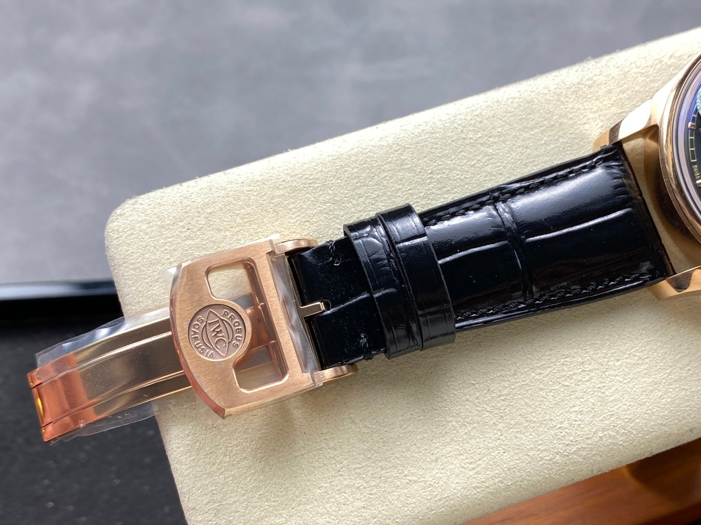 Portugieser Automatic 42mm RG APSF 1:1 Best Edition Black Dial on Black Leather Strap A52010