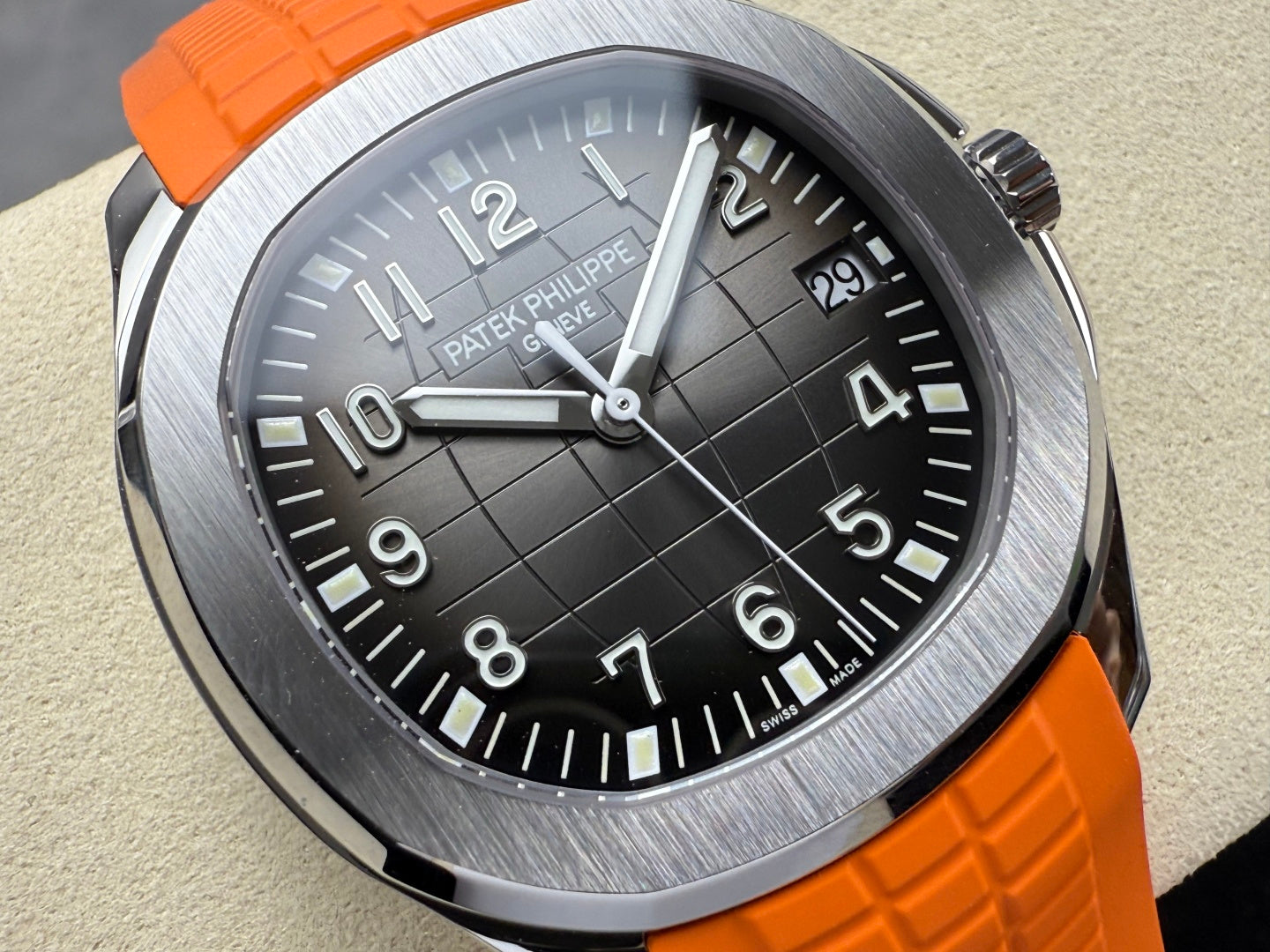 Aquanaut 5167 SS DDF 1:1 Best Edition Gray Dial On Orange Strap Super Clone DD330