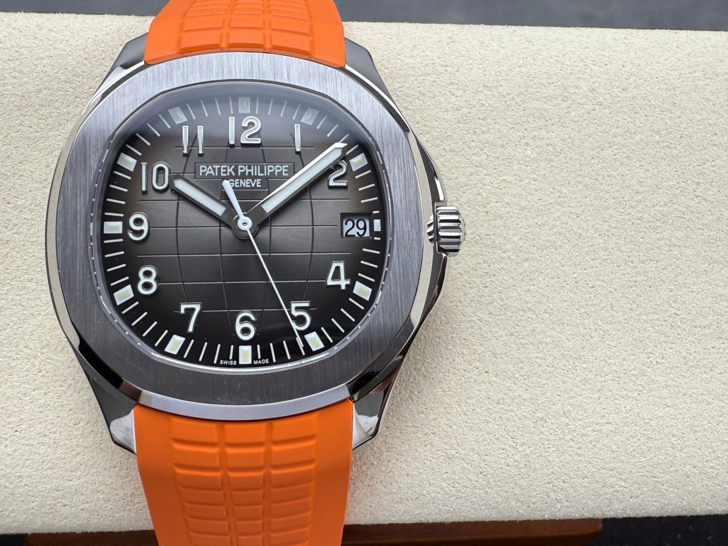 Aquanaut 5167 SS DDF 1:1 Best Edition Gray Dial On Orange Strap Super Clone DD330