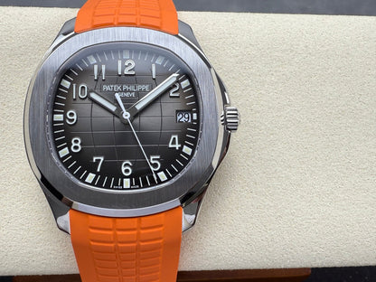 Aquanaut 5167 SS DDF 1:1 Best Edition Gray Dial On Orange Strap Super Clone DD330