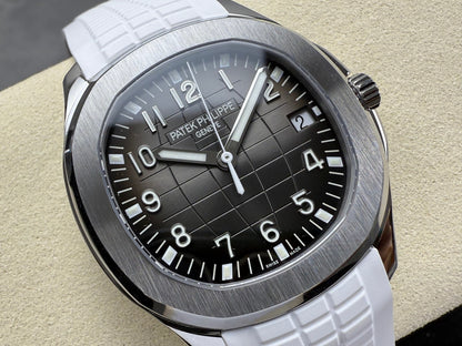 Aquanaut 5167 SS DDF 1:1 Best Edition Gray Dial On White Strap Super Clone DD330