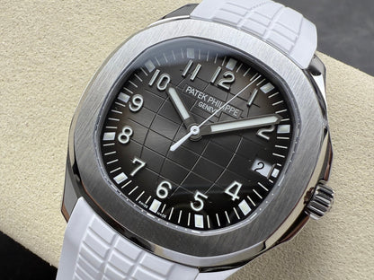 Aquanaut 5167 SS DDF 1:1 Best Edition Gray Dial On White Strap Super Clone DD330