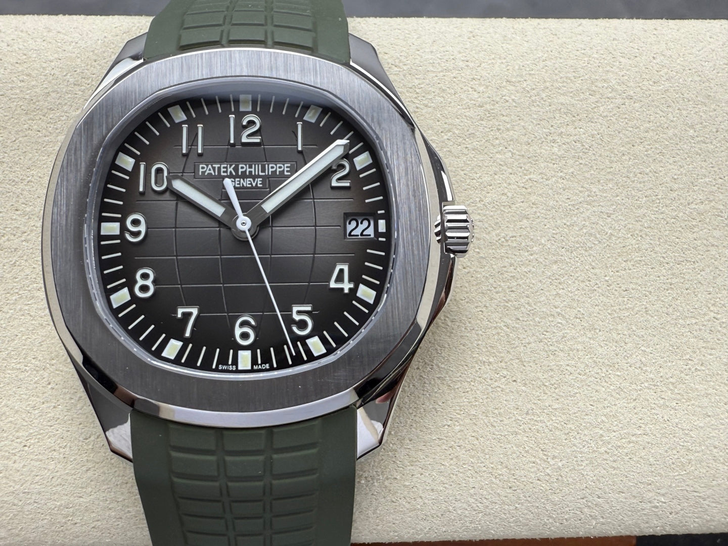 Aquanaut 5167 SS DDF 1:1 Best Edition Gray Dial On Green Strap Super Clone DD330