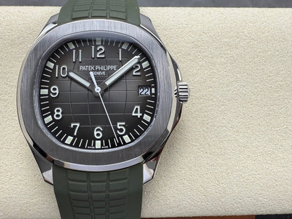 Aquanaut 5167 SS DDF 1:1 Best Edition Gray Dial On Green Strap Super Clone DD330