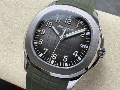 Aquanaut 5167 SS DDF 1:1 Best Edition Gray Dial On Green Strap Super Clone DD330