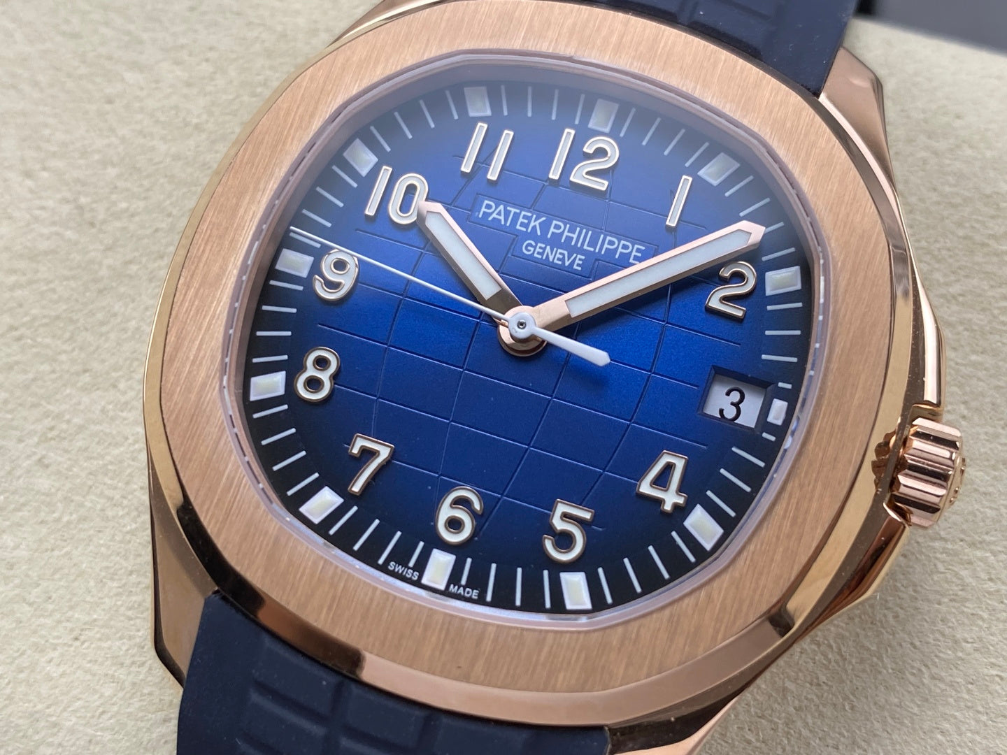 Aquanaut 5167 RG DDF 1:1 Best Edition Blue Dial On Blue Rubber Strap Super Clone DD330 (Gain Weight)