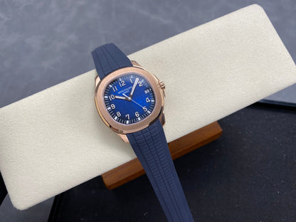 Aquanaut 5167 RG DDF 1:1 Best Edition Blue Dial On Blue Rubber Strap Super Clone DD330 (Gain Weight)