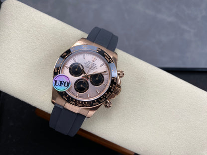 Daytona 126515 UFO 1:1 Best Edition RG/Black Dial on Oysterflex Strap UF4131 (Free Sprung)