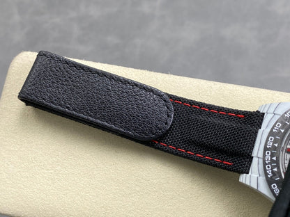 Daytona DIW Ferrari White Carbon SONIC 1:1 Best Edition White Dial on Black Nylon Strap SA4130