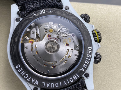 Daytona DIW Ferrari White Carbon SONIC 1:1 Best Edition White Dial on Black Nylon Strap SA4130