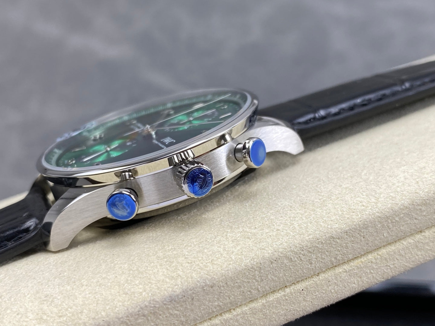 Portugieser Chrono IW371615 APSF 1:1 Best Edtion Green Dial on Black Leather Strap DD69355 Super Clone