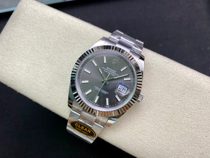 DateJust 41 126334 Clean 1:1 Best Edition 904L Steel Gray Stick Dial on Oyster Bracelet DD3235