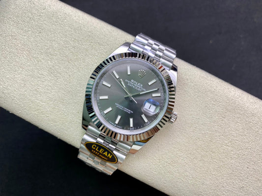 DateJust 41 126334 Clean 1:1 Best Edition 904L Steel Gray Stick Dial on Jubilee Bracelet DD3235