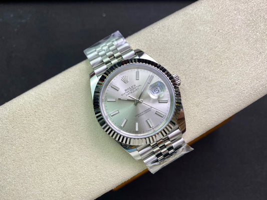 DateJust 41 126334 Clean 1:1 Best Edition 904L Steel Silver Stick Dial on Jubilee Bracelet DD3235