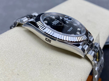 DateJust 41 126334 Clean 1:1 Best Edition 904L Steel Black/Moissanite Dial on Jubilee Bracelet DD3235