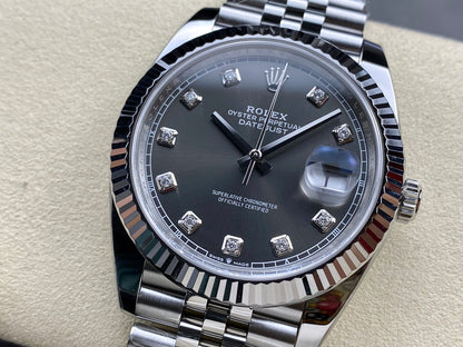 DateJust 41 126334 Clean 1:1 Best Edition 904L Steel Gray/Moissanite Dial on Jubilee Bracelet DD3235