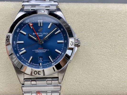 Chronomat GMT 40 SS BLS 1:1 Best Edition Deep Blue Dial on SS Bracelet A2836