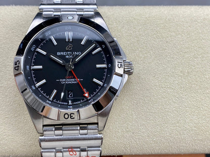 Chronomat GMT 40 SS BLS 1:1 Best Edition Black Dial on SS Bracelet A2836