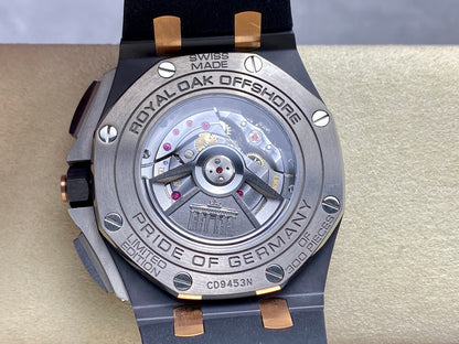 Royal Oak Offshore 44mm Black Ceramic RG TKF 1:1 Best Edition Gray Dial on Black Rubber Strap A3126