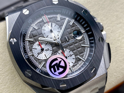 Royal Oak Offshore 44mm SS TKF Best Edition Gray Dial on Gray Rubber Strap A3126