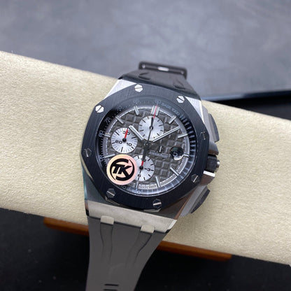 Royal Oak Offshore 44mm SS TKF Best Edition Gray Dial on Gray Rubber Strap A3126