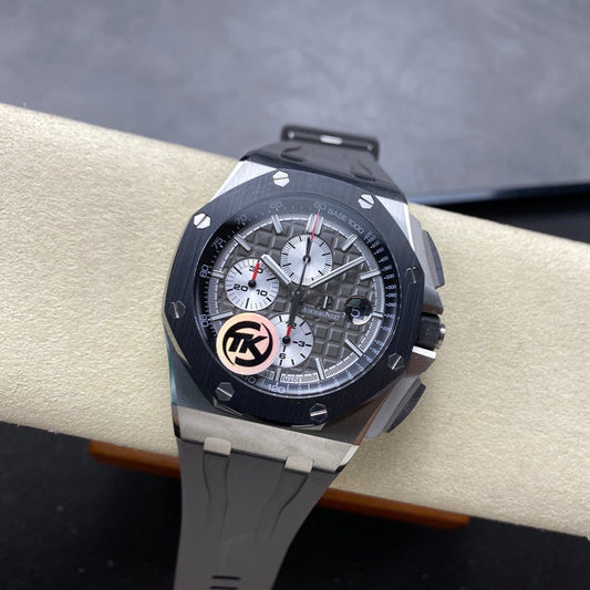 Royal Oak Offshore 44mm SS TKF Best Edition Gray Dial on Gray Rubber Strap A3126